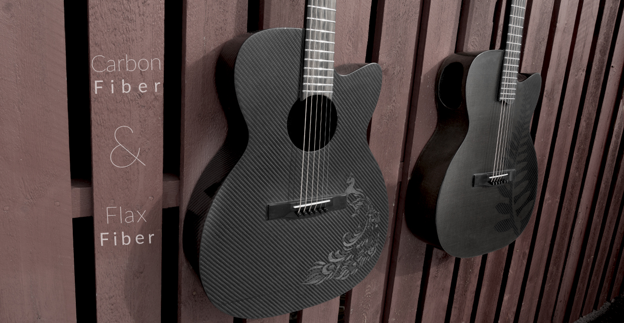 Custom carbon fiber acoustic guitar and flax fiber acoustic guitars. Handmade